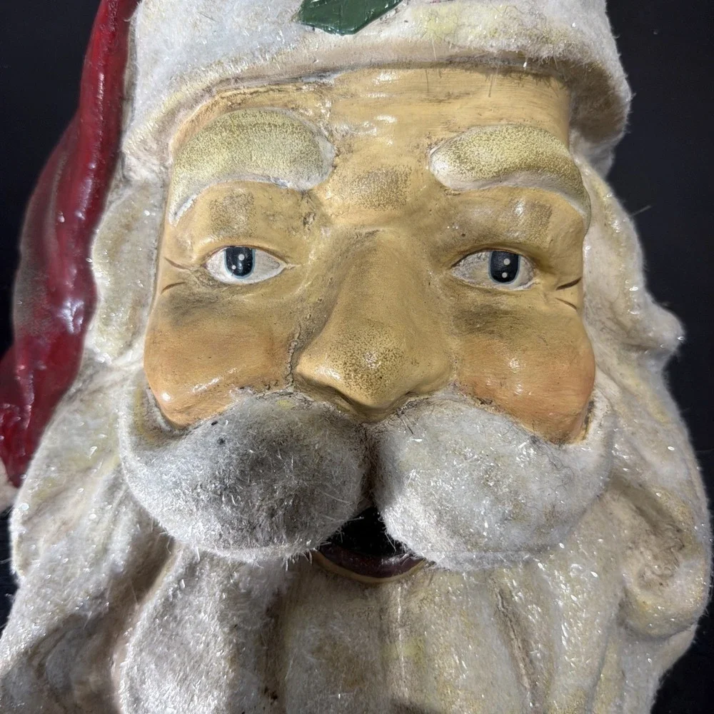Vintage Large Paper Mache Santa Face 16